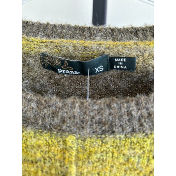 Prana Women's Green Striped Wool Blend Sweater Size XS (33193) - Picture 3 of 3